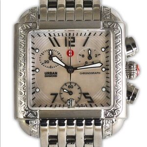 Michele Urban Diamond & Stainless Steel Watch